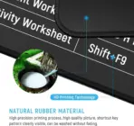 Excel Shortcut Keys Extended Mouse Pad, 900x400mm Large Desk Mat With Anti Slip Rubber Base, Fine Cloth Surface, Stitched Edges, Washable , 3mm Thickness  - Image 7