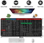 Excel Shortcut Keys Extended Mouse Pad, 900x400mm Large Desk Mat With Anti Slip Rubber Base, Fine Cloth Surface, Stitched Edges, Washable , 3mm Thickness  - Image 3