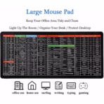Excel Shortcut Keys Extended Mouse Pad, 900x400mm Large Desk Mat With Anti Slip Rubber Base, Fine Cloth Surface, Stitched Edges, Washable , 3mm Thickness  - Image 2
