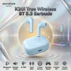 Anker Soundcore K20i True Wireless Bluetooth 5.3 Earbuds With 36H Battery, AI ENC Dual Mics, 13mm Drivers, BassUp, Gaming Mode, Custom EQ, Semi In Ear Design, Fast Charge | BLUE