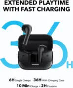 Anker Soundcore K20i True Wireless Bluetooth 5.3 Earbuds With 36H Battery, AI ENC Dual Mics, 13mm Drivers, BassUp, Gaming Mode, Custom EQ, Semi In Ear Design, Fast Charge | BLACK - Image 6