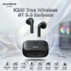 Anker Soundcore K20i True Wireless Bluetooth 5.3 Earbuds With 36H Battery, AI ENC Dual Mics, 13mm Drivers, BassUp, Gaming Mode, Custom EQ, Semi In Ear Design, Fast Charge | BLACK