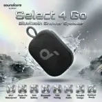 Soundcore Select 4 Go Portable Bluetooth Speaker With IP67 Waterproof Floating Design, 20H Battery, 5W Punchy Audio, TWS Pairing & 30M Wireless Range | BLACK