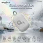 Soundcore Select 4 Go Portable Bluetooth Speaker With IP67 Waterproof Floating Design, 20H Battery, 5W Punchy Audio, TWS Pairing & 30M Wireless Range | WHITE