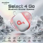 Soundcore Select 4 Go Portable Bluetooth Speaker With IP67 Waterproof Floating Design, 20H Battery, 5W Punchy Audio, TWS Pairing & 30M Wireless Range | WHITE-RED