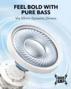 Soundcore By Anker H30i Wireless On-Ear Headphones With Bluetooth 5.3, 70H Battery, 40mm Pure Bass Drivers, Foldable Design, Multipoint & App Control | WHITE  - Image 3
