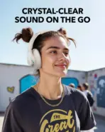soundcore by Anker Q11i Wireless Over-Ear Bluetooth 5.3 Headphones , Deep Bass, 60H Playtime, Hi-Res Audio, 40mm Drivers, Detachable Ear Cushions, Multipoint Connection, AUX | CREAM-WHITE - Image 3