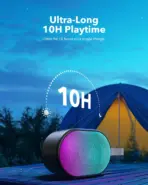 Soundcore By ANKER Pyro Mini Portable Bluetooth 5.3 Speaker, 6W Stereo Sound, RGB Light Show, 10H Battery, TWS Pairing, Waterproof, AUX, SD Card, USB-C | BLACK - Image 5