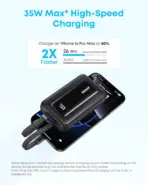 Anker Zolo 10K 35W Power Bank, 10000mAh Portable Fast Charger, Dual Built-In USB-C Cables, 4-Device Charging, USB-C & USB-A Ports , Compact | Black - Image 4