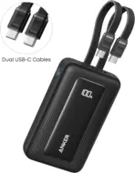 Anker Zolo 10K 35W Power Bank, 10000mAh Portable Fast Charger, Dual Built-In USB-C Cables, 4-Device Charging, USB-C & USB-A Ports , Compact | Black - Image 8