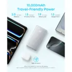 Anker Zolo 10000mAh 22.5W Fast Charging Power Bank, Built-In USB-C Cable, ActiveShield 3.0, Pass-Through Charging, USB-C & USB-A Ports | Black - Image 4