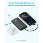 Anker Zolo 10000mAh 22.5W Fast Charging Power Bank, Built-In USB-C Cable, ActiveShield 3.0, Pass-Through Charging, USB-C & USB-A Ports | Black - Image 6