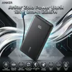 Anker Zolo 10000mAh 22.5W Fast Charging Power Bank, Built-In USB-C Cable, ActiveShield 3.0, Pass-Through Charging, USB-C & USB-A Ports | Black