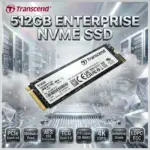 Transcend 512GB Enterprise NVMe PCIe Gen4x4 M.2 SSD With AES 256 Encryption, TCG Opal 2.0, 3D NAND, 3800MB/s Read, Industrial Reliability, M.2 2280 | TS512GMTE712A