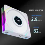 LIAN LI UNI FAN TL LCD 120 White Single Pack 120mm ARGB PWM Fan With 1.6” IPS LCD Screen, Infinity Mirror, FDB Bearing & L-Connect 3 | 12TLLCD1W - Image 2