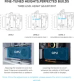 Lian Li VG4v4 4-Slot Vertical GPU Kit, PCIe 5.0 x16 200mm Riser Cable, Adjustable GPU Angles & Heights, 5V ARGB Sync, Anti-Sag Support, ATX Compatible | VG4-5-V4W ~ WHITE - Image 4