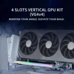 Lian Li VG4v4 4-Slot Vertical GPU Kit, PCIe 5.0 x16 200mm Riser Cable, Adjustable GPU Angles & Heights, 5V ARGB Sync, Anti-Sag Support, ATX Compatible | VG4-5-V4X ~ BLACK - Image 4