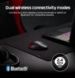 HyperX Pulsefire Fuse Wireless Gaming Mouse, 12,000 DPI Pixart Sensor, Dual Wireless 2.4GHz & Bluetooth, 75g Lightweight RGB Gaming Mouse For PC, PS5 & Xbox | A1KY6AA ~ BLACK - Image 4