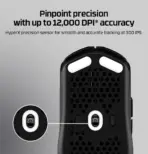 HyperX Pulsefire Fuse Wireless Gaming Mouse, 12,000 DPI Pixart Sensor, Dual Wireless 2.4GHz & Bluetooth, 75g Lightweight RGB Gaming Mouse For PC, PS5 & Xbox | A1KY6AA ~ BLACK - Image 5