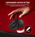 HyperX Pulsefire Fuse Wireless Gaming Mouse, 12,000 DPI Pixart Sensor, Dual Wireless 2.4GHz & Bluetooth, 75g Lightweight RGB Gaming Mouse For PC, PS5 & Xbox | A1KY6AA ~ BLACK - Image 11