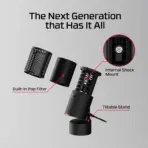 HyperX SoloCast 2 USB Gaming Microphone, 24-Bit 96kHz Condenser Mic, Cardioid Pattern, Tap-To-Mute, USB-C, Built-In Shock Mount & Pop Filter For PC | BLACK ~ AR0A0AA - Image 5