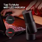 HyperX SoloCast 2 USB Gaming Microphone, 24-Bit 96kHz Condenser Mic, Cardioid Pattern, Tap-To-Mute, USB-C, Built-In Shock Mount & Pop Filter For PC | BLACK ~ AR0A0AA - Image 6