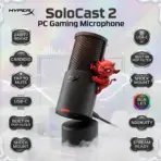 HyperX SoloCast 2 USB Gaming Microphone, 24-Bit 96kHz Condenser Mic, Cardioid Pattern, Tap-To-Mute, USB-C, Built-In Shock Mount & Pop Filter For PC | BLACK ~ AR0A0AA