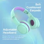 Promate Simba Kids Wired Headphones, Over-Ear Hi-Definition SafeAudio Wired Headset, 85dB Safe Audio, Foldable Adjustable Headband, 40mm Drivers, 3.5mm AUX Audio Sharing Headset For Kids & Tablets - Image 5
