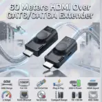 HDMI Extender 60 Meters By CAT6/CAT6A | 1080P Full HD HDMI Over Ethernet Extender Kit | USB-C Powered TX | Up To 60 Meter Transmission