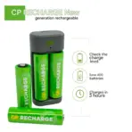 GP Recharge E221 USB Battery Charger Kit | 2-Slot AA/AAA NiMH Charger | Includes 2x AA 1000mAh & 2x AAA 400mAh Rechargeable Batteries | USB Powered - Image 2
