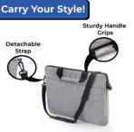 Oxford Laptop Shoulder Bag With Foam Padded Compartment | Detachable Strap | 13”–16” Laptop Compatibility | Business & Travel Messenger Bag | Grey - Image 5