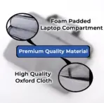 Oxford Laptop Shoulder Bag With Foam Padded Compartment | Detachable Strap | 13”–16” Laptop Compatibility | Business & Travel Messenger Bag | Grey - Image 6