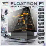 darkFlash FLOATRON F1 M-ATX Gaming PC Case, Back-Connect Compatible, Type-C, ARGB PWM Fans, 360mm Radiator Support, 350mm GPU Clearance |  Black