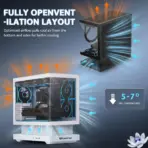 darkFlash FLOATRON F1 M-ATX Gaming PC Case, Back-Connect Compatible, Type-C, ARGB PWM Fans, 360mm Radiator Support, 350mm GPU Clearance |  Black - Image 2