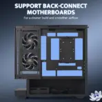 darkFlash FLOATRON F1 M-ATX Gaming PC Case, Back-Connect Compatible, Type-C, ARGB PWM Fans, 360mm Radiator Support, 350mm GPU Clearance |  Black - Image 5