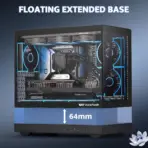 darkFlash FLOATRON F1 M-ATX Gaming PC Case, Back-Connect Compatible, Type-C, ARGB PWM Fans, 360mm Radiator Support, 350mm GPU Clearance |  Black - Image 6