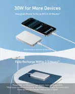 Anker MagGo Slim 10,000mAh Qi2 Magnetic Power Bank, 15W MagSafe Wireless Charging, 30W USB-C Fast Charging Portable Battery Pack For iPhone 17/16/15/14 Series - Aurora White - Image 7