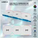 LIAN LI UNI FAN TL Wireless 120 Triple Pack Reverse Blade White 120mm ARGB PWM Case Fans , 2.4GHz Wireless Sync , Daisy Chain , L-Connect 3 | 12RTL1W3W