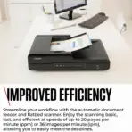 Canon imageFORMULA DR-F120 Flatbed Document Scanner With 50-Sheet ADF , Duplex USB 2.0 Scanner , 20PPM , 600DPI , CaptureOnTouch Software , Home & Office - Image 3
