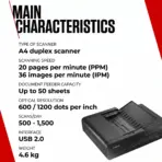 Canon imageFORMULA DR-F120 Flatbed Document Scanner With 50-Sheet ADF , Duplex USB 2.0 Scanner , 20PPM , 600DPI , CaptureOnTouch Software , Home & Office - Image 6