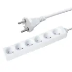 6-Way Schuko Power Strip 16A / 3500W With 1.5M Cable , 220–250VAC , Overload Protection , 6 AC Grounded Sockets Extension Cable | WHITE - Image 9