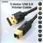 UGREEN USB Printer Cable 5 Meters ,USB 2.0 Type A To Type B Printer Cable, 480Mbps Gold-Plated, High-Speed Printer Cord Compatible with Printers & Scanners, Piano, Dac, and More