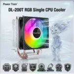 Power Train DL-200T RGB Single CPU Cooler, 2200rpm Fan, RGB LED, 48 CFM Airflow, 3-Pin Connector, Intel LGA1700/LGA115x & AMD AM4 Support | BLACK 