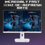 ASUS ROG Strix XG259QNS-W 24.5-inch  FHD 380Hz OC Fast IPS Gaming Monitor – 0.3ms, HDR400, ELMB Sync, FreeSync Premium, Gaming A.I. , DP 1.4, HDMI 2.0, USB Hub, Adjustable Stand | WHITE - Image 5