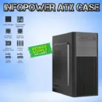 Infopower ATX PC Case With 450W PSU, USB 1.1 x2, HD Audio, Supports Mini ITX & Micro ATX, Hybrid HDD/SSD Slot, 4 PCI Slots, Optional Fan Mounts – Black