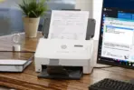 HP ScanJet Enterprise Flow 7000 s3 L2757A Sheet-Feed Scanner, 75ppm 150ipm Duplex, 80-Sheet ADF, 600dpi, OCR, TWAIN ISIS, USB 3.0, 7,500 Page Duty Cycle | WHITE - Image 2