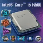 Intel® Core I5-14500 14-Core 20-Thread Desktop Processor Up To 5.0GHz Turbo, 24MB Cache, DDR5 4800 / DDR4 3200, PCIe 5.0, 65W Base, LGA1700, Integrated Intel UHD Graphics 770 | TRAY 