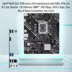 ASUS PRIME H610M-K D4 ARGB micro-ATX DDR4 Motherboard , LGA1700 , PCIe 4.0, M.2 slot, 2 x DDR4 DIMM, SATA 6 Gbps, AI Noise Cancelation, Aura Sync , for Intel® Core 12th / 13th / 14th Gen  - Image 3