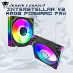 Jungle Leopard Interstellar V2 120MM ARGB PWM Forward Case Fan ,950–1850RPM, 68CFM, 2.4mmH2O, 4-Pin PWM, 5V 3-Pin ARGB, ≤32dBA Silent Cooling, One Single Fan | BLACK 