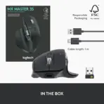Logitech MX Master 3S for Business Wireless Mouse – MagSpeed Scrolling, Ergo, 8K DPI, Track on Glass, Quiet Clicks, USB-C, Logi Bolt & Bluetooth, For Windows-macOS-Linux6-Chrome OS- iOS®-Android | Graphite   - Image 10